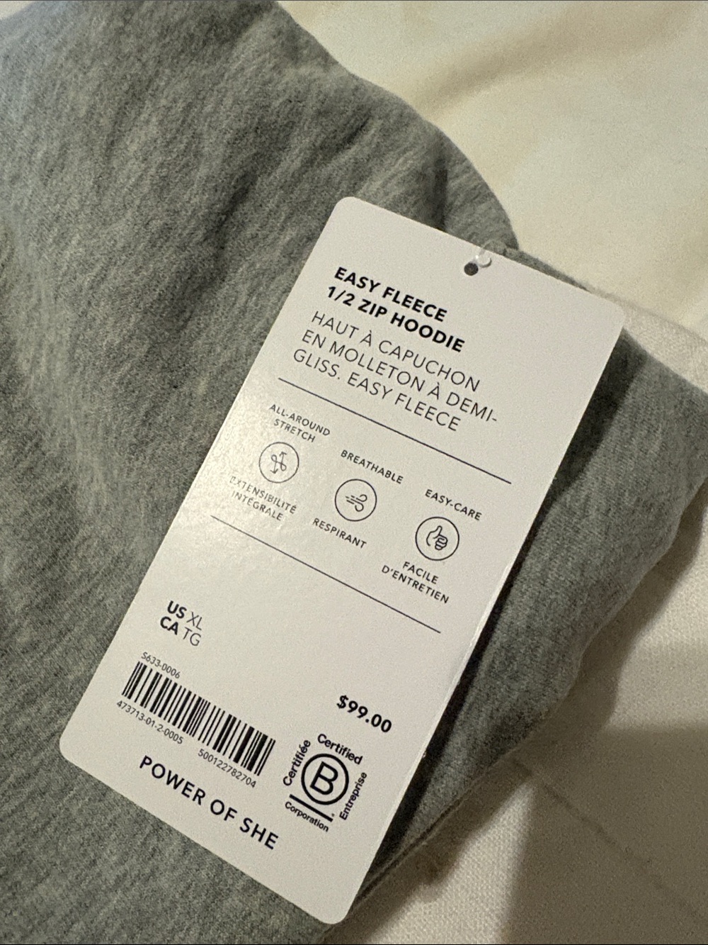 Athleta womens Gray Hooded half Zip sweatshirt - Picture 2 of 4